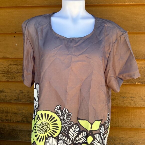 Miss Look Grey Floral Short Sleeve Top Size XL - Picture 4 of 8